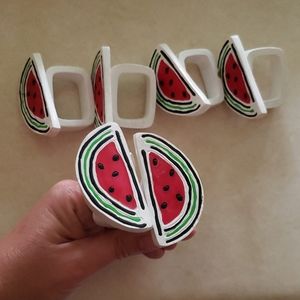 Set of 6 Watermelon napkin rings